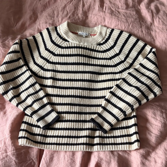 Alex Mill Cream and Black Striped Crewneck Sweater (Amalie) - Picture 2 of 5